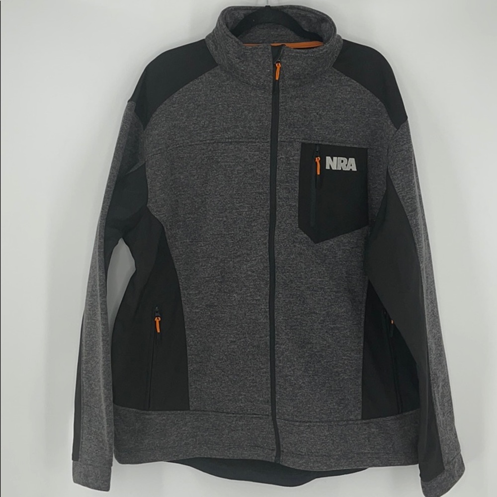 NRA BLACK & GRAY LONG SLEEVE JACKET full zip men’s size 3XL chest pocket